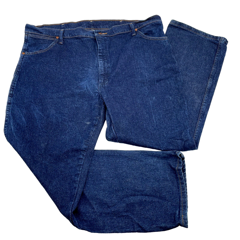 Vintage Wrangler 947STR Men's 42x30 Dark Wash Straight Leg Jeans Made In Mexico